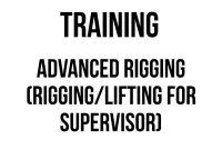 TRAINING ADVANCED RIGGING (RIGGINGLIFTING FOR SUPERVISOR) TRAINING ADVANCED RIGGING (RIGGING/LIFTING FOR SUPERVISOR)