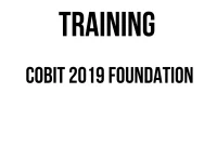 TRAINING COBIT 2019 FOUNDATION