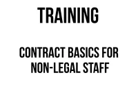 TRAINING CONTRACT BASICS FOR NON-LEGAL STAFF training legal drafting