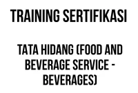 SERTIFIKASI TATA HIDANG (FOOD AND BEVERAGE SERVICE - BEVERAGES) sertifikasi food and beverage service